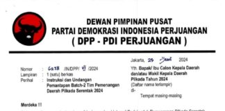 Askolani Terima Surat Rekomendasi Calon Bupati Banyuasin Dari DPP PDI Perjuangan