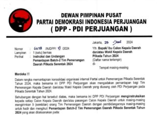 Askolani Terima Surat Rekomendasi Calon Bupati Banyuasin Dari DPP PDI Perjuangan