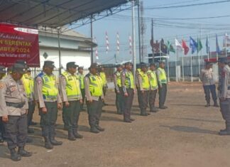 Pastikan Aman, Polres Banyuasin gelar apel persiapan di KPUD Jelang Pendaftaran Cabup dan Cawabup