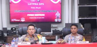 Kapolres Banyuasin Pimpin Latraops mantap Praja Musi 2024