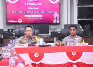 Kapolres Banyuasin Pimpin Latraops mantap Praja Musi 2024