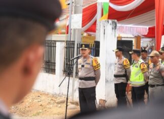 Kapolres Banyuasin Pastikan Keamanan dan penertiban Pendaftaran Paslon Cabup dan Cawabup di KPUD