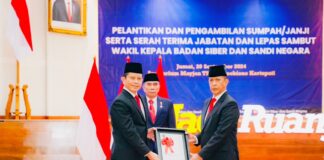 Dilantik Hinsa Siburian, Irjen A Rachmad Wibowo Sik Resmi Memangku Jabatan Wakil Kepala BSSN RI
