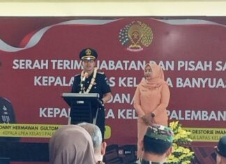 Sertijab kalapas ll A Banyuasin dari Jhony H Gultom ke Tetra Destorie sinergi baru dan semangat baru