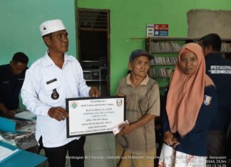 BLT Dana Desa Tahun 2025 di Desa Petaling, Banyuasin, Sukses Disalurkan