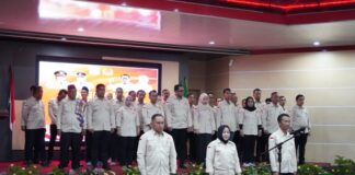 Bupati Banyuasin Dr. H. Askolani, SH MH. Hadiri Pengukuhan Ketua Dan Pengurus KONI Kabupaten Banyuasin.