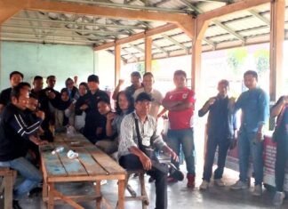 Wartawan Banyuasin kompak meninggalkan Aula Polres Banyuasin